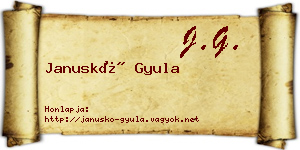 Januskó Gyula névjegykártya